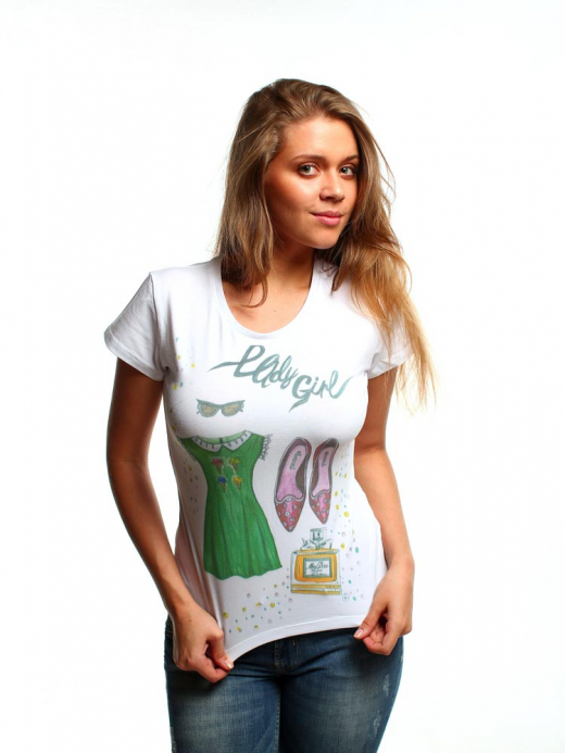 lady girl футболка с авторским рисунком