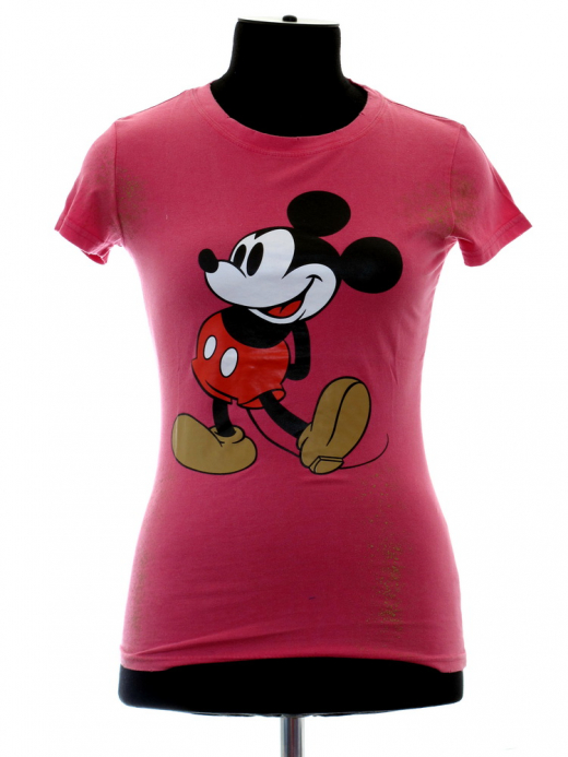 розовая футболка mickey mouse vintage