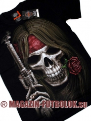 3-d футболка с черепом rose gun