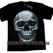 crystal skull - 3 д футболка с черепом
