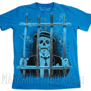 Футболка с черепом Skull in Jail (blue)