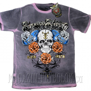 футболка с розами 3 roses-skull