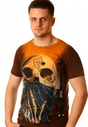 футболка с оригинальным принтом skull bandana