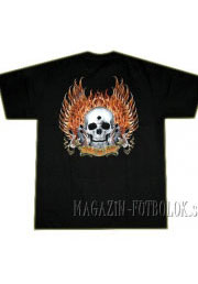 футболка байкерская skeleton in fire