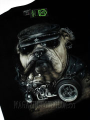футболка с бульдогом - buldog cigar moto