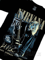 футболка kurt cobain on stage