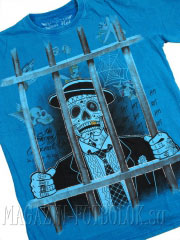 футболка с черепом skull in jail (blue)