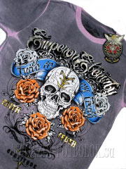 футболка с розами 3 roses-skull
