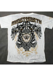 футболка white skulls roses cross