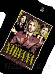 комикс футболка с надписью нирвана